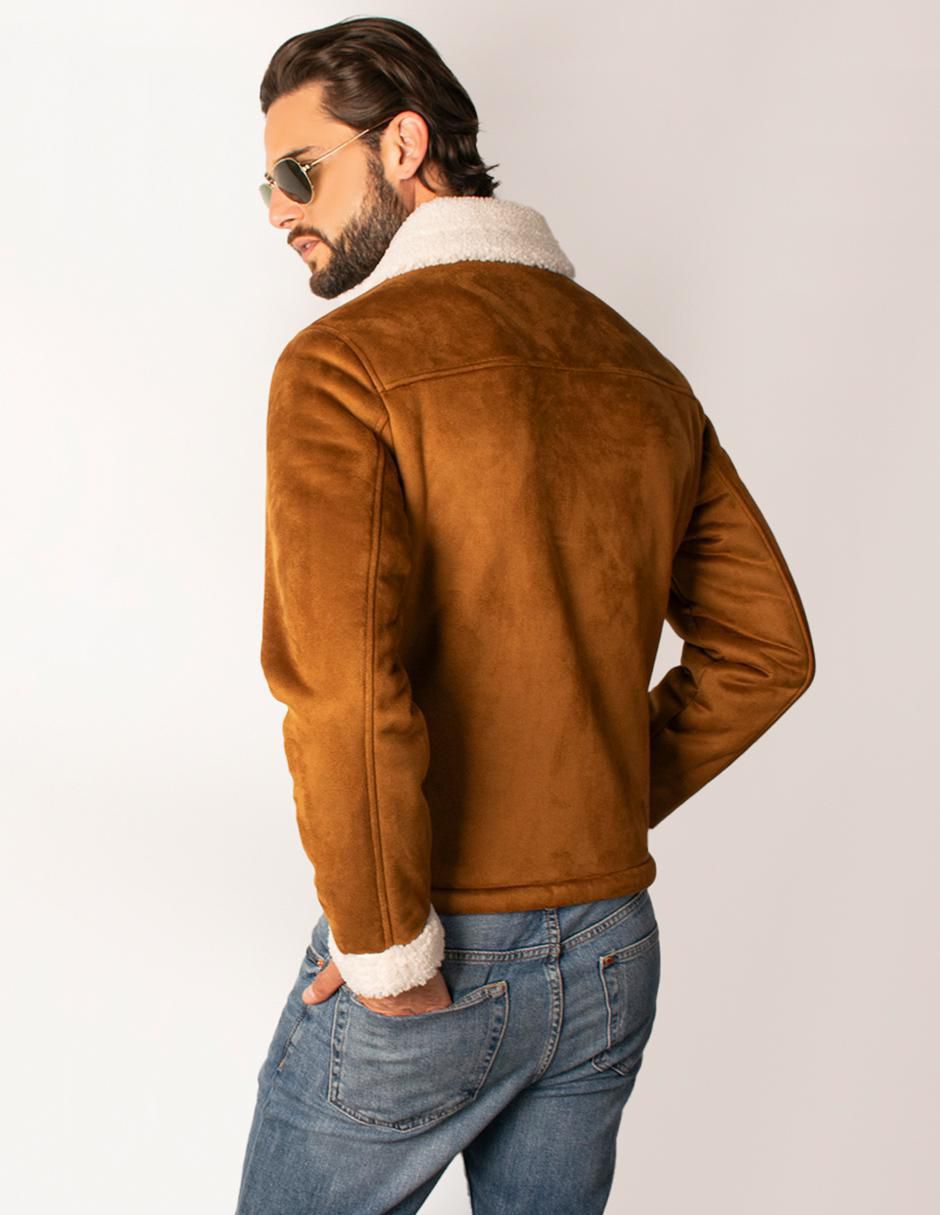 Chamarra casual cuello a contraste para hombre 5