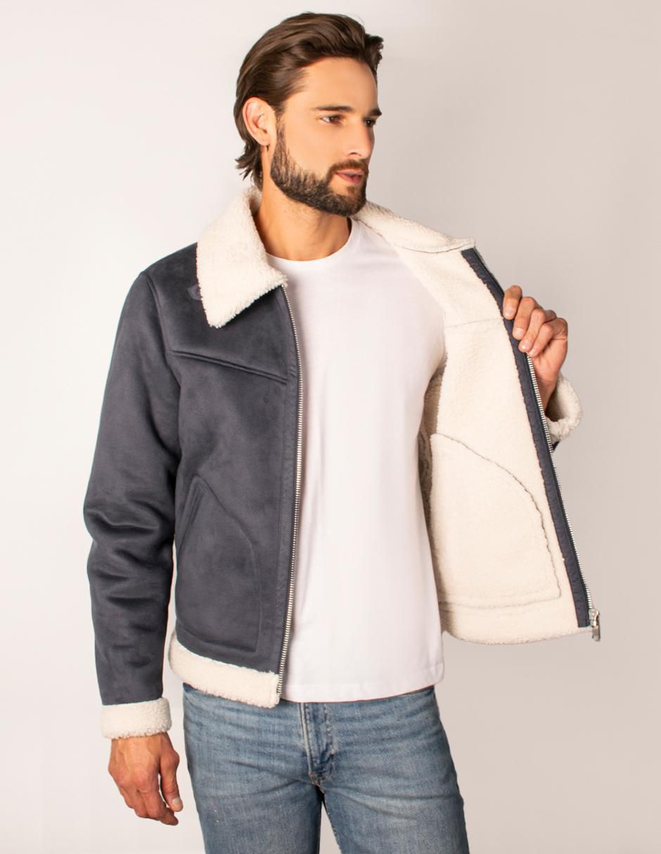"chamarra" casual greenlander no "de" poliéster cuello a contraste "para hombre"