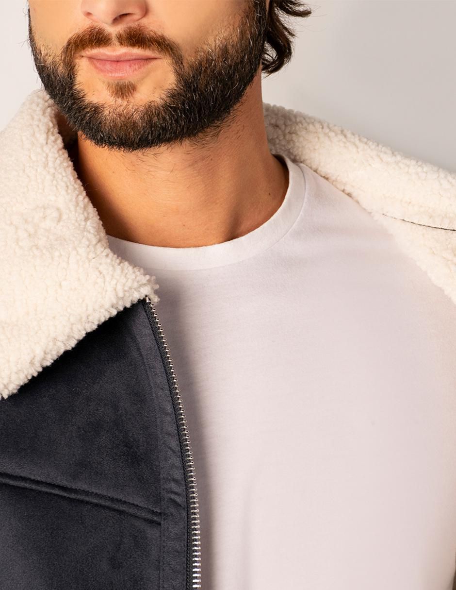 "chamarra" casual greenlander no "de" poliéster cuello a contraste "para hombre"