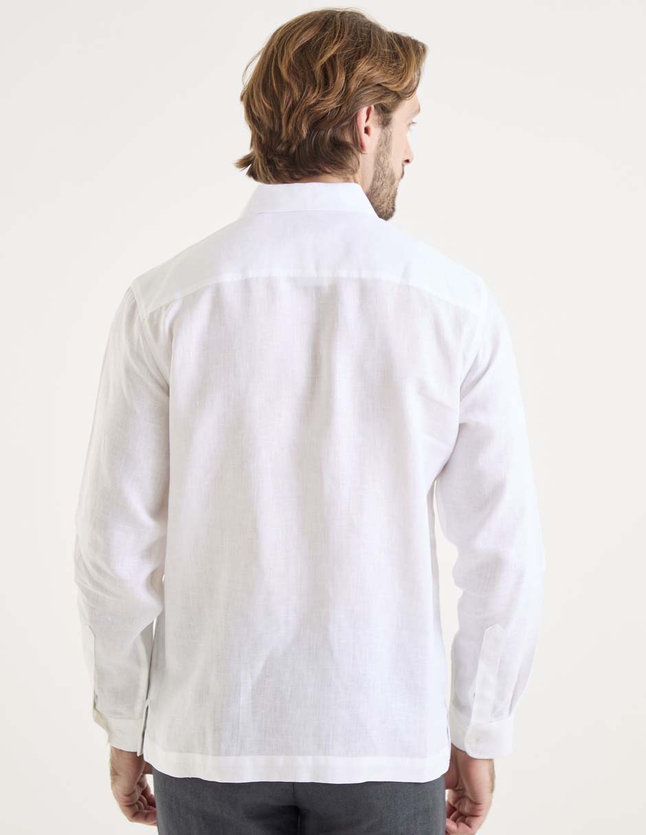Guayabera manga larga para hombre 2