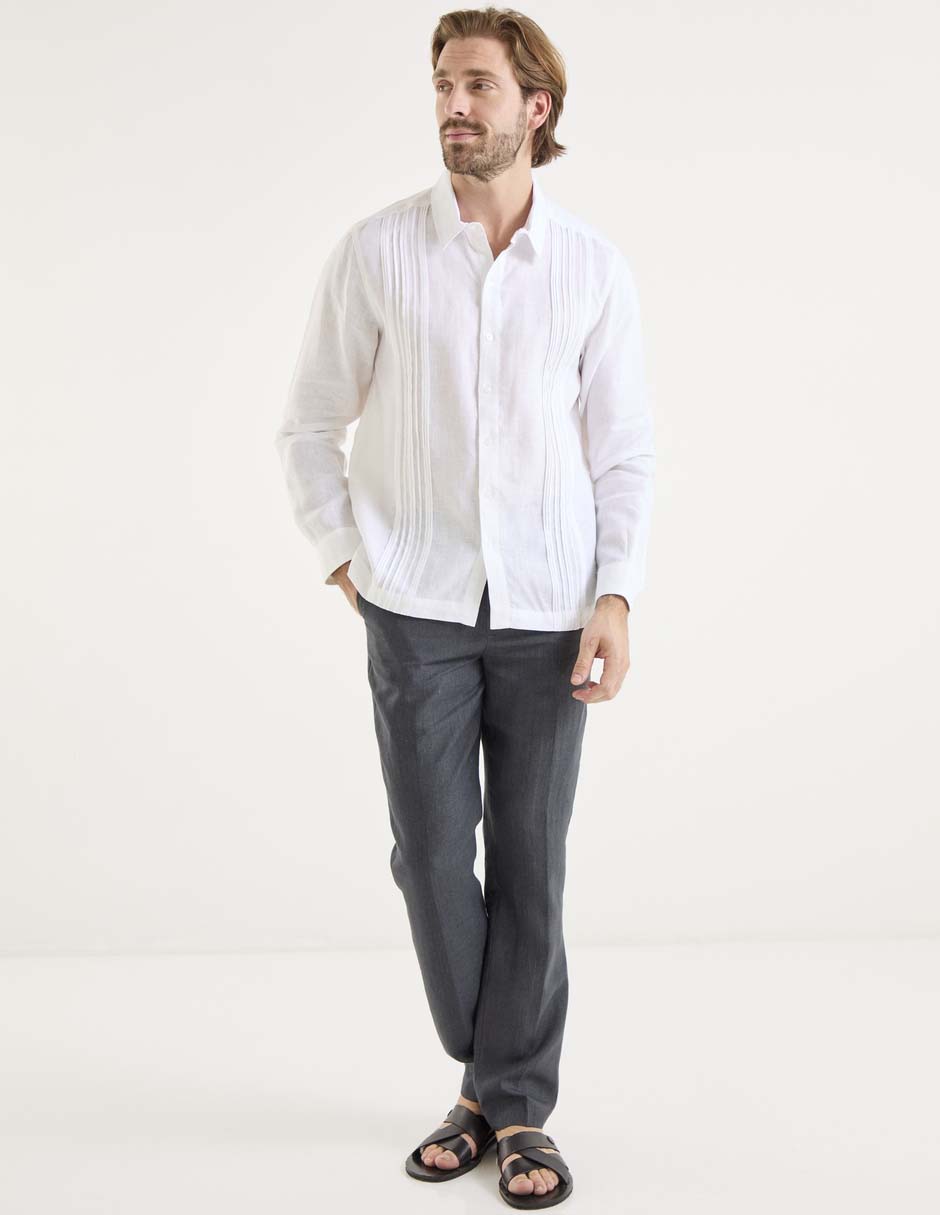 Guayabera manga larga para hombre 3