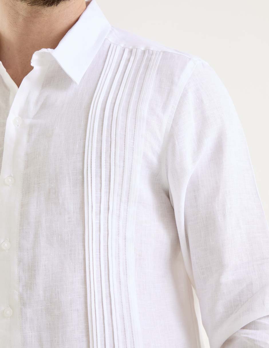 Guayabera manga larga para hombre 4