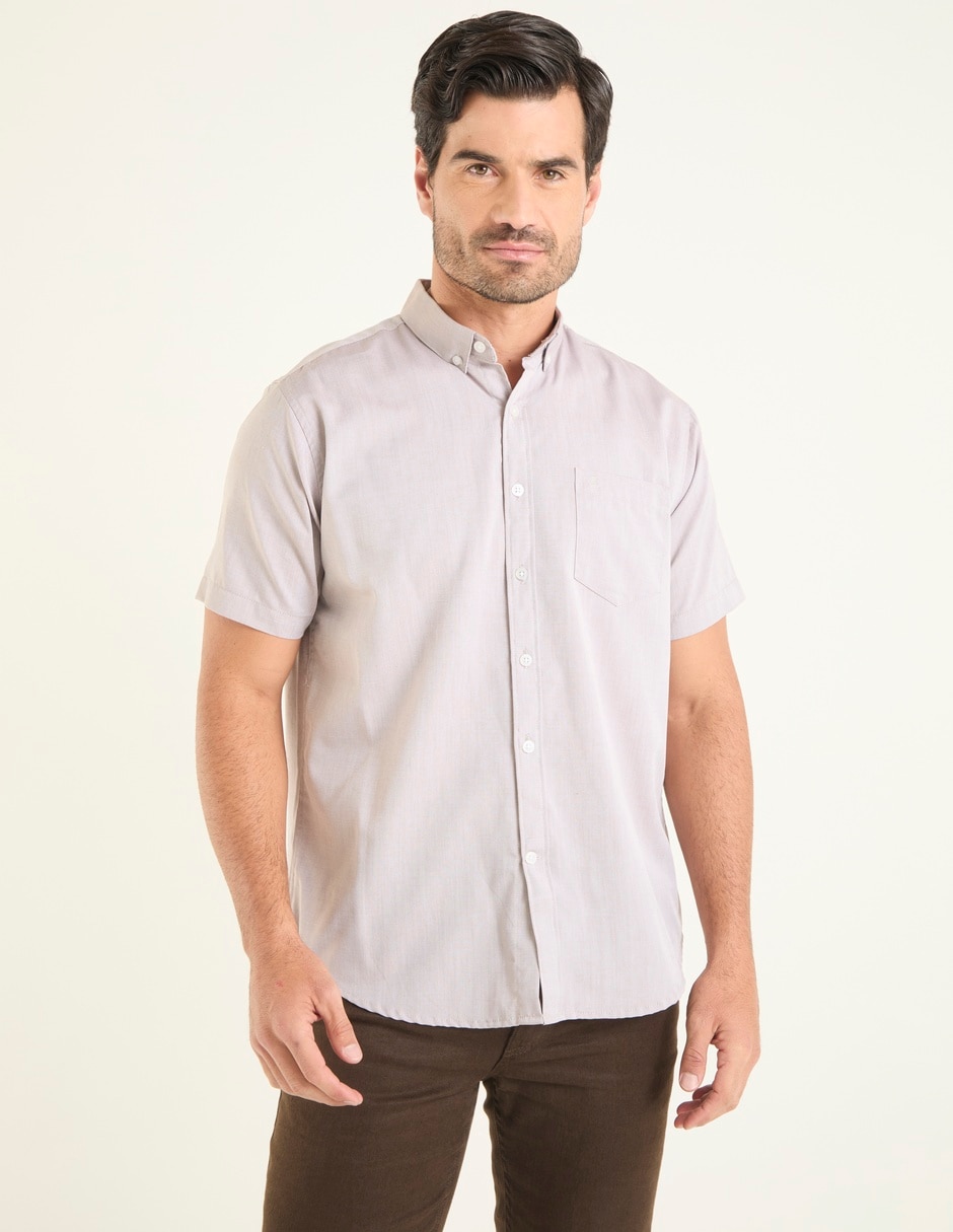 Camisa casual de algodón manga corta para hombre