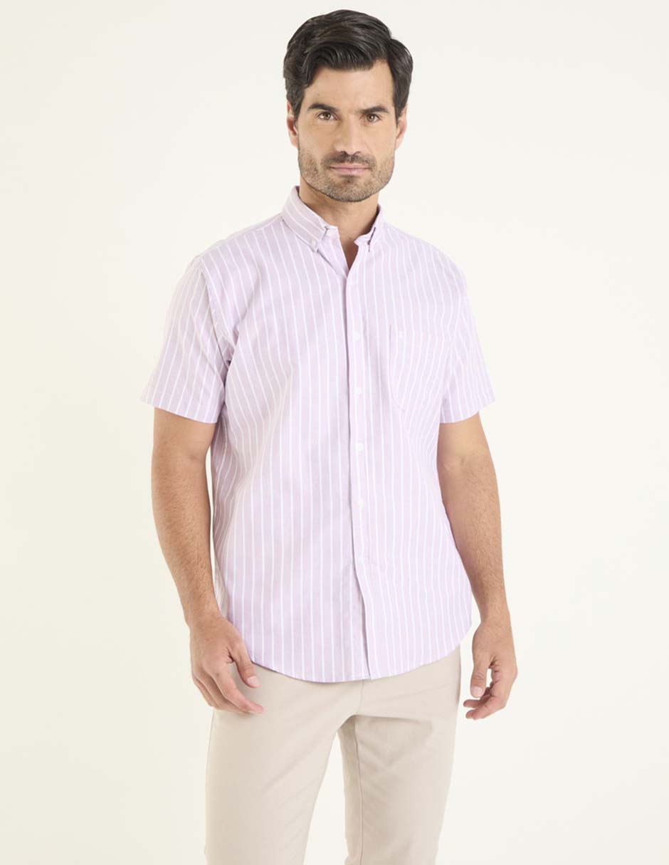 Camisa casual de algodón manga corta para hombre