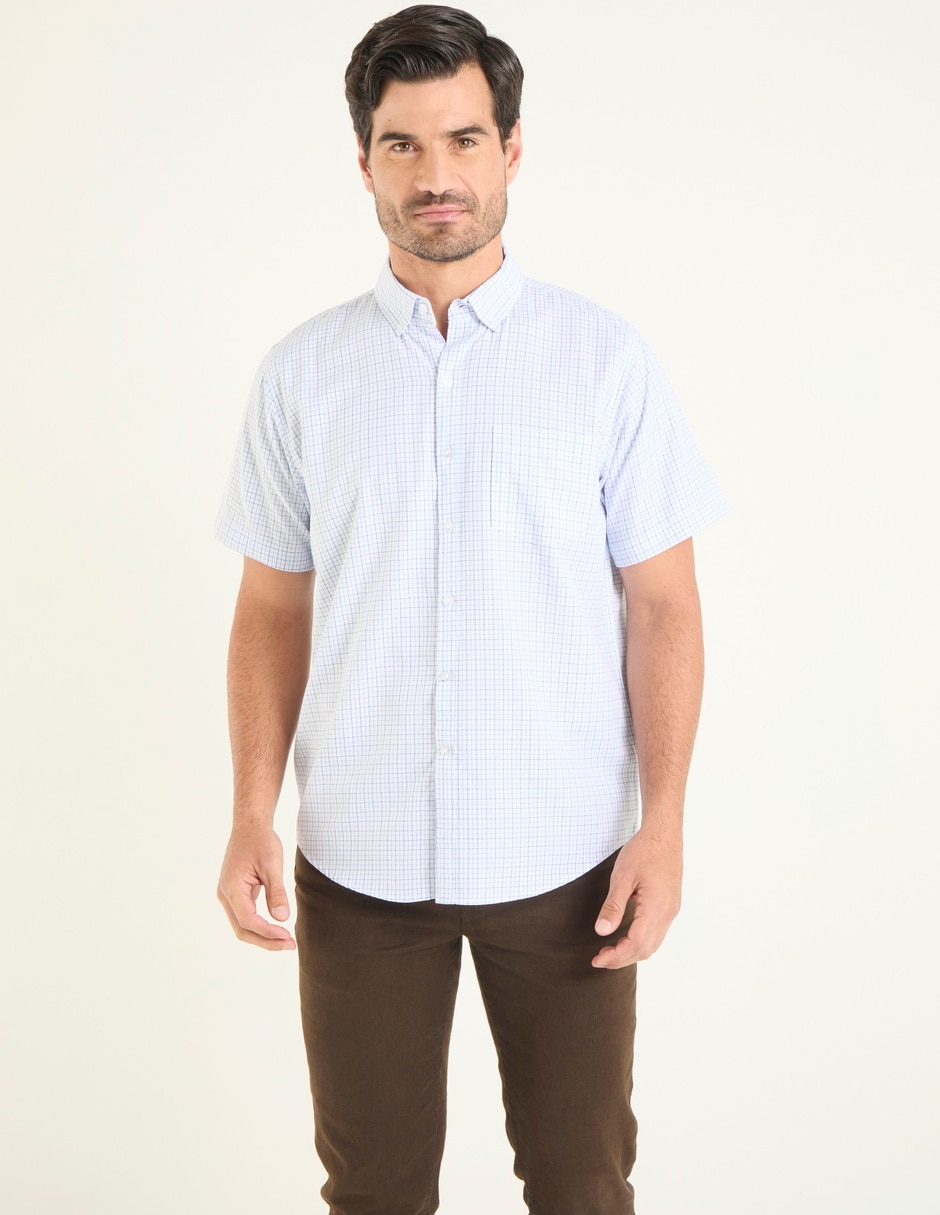 Camisa casual de algodón manga corta para hombre