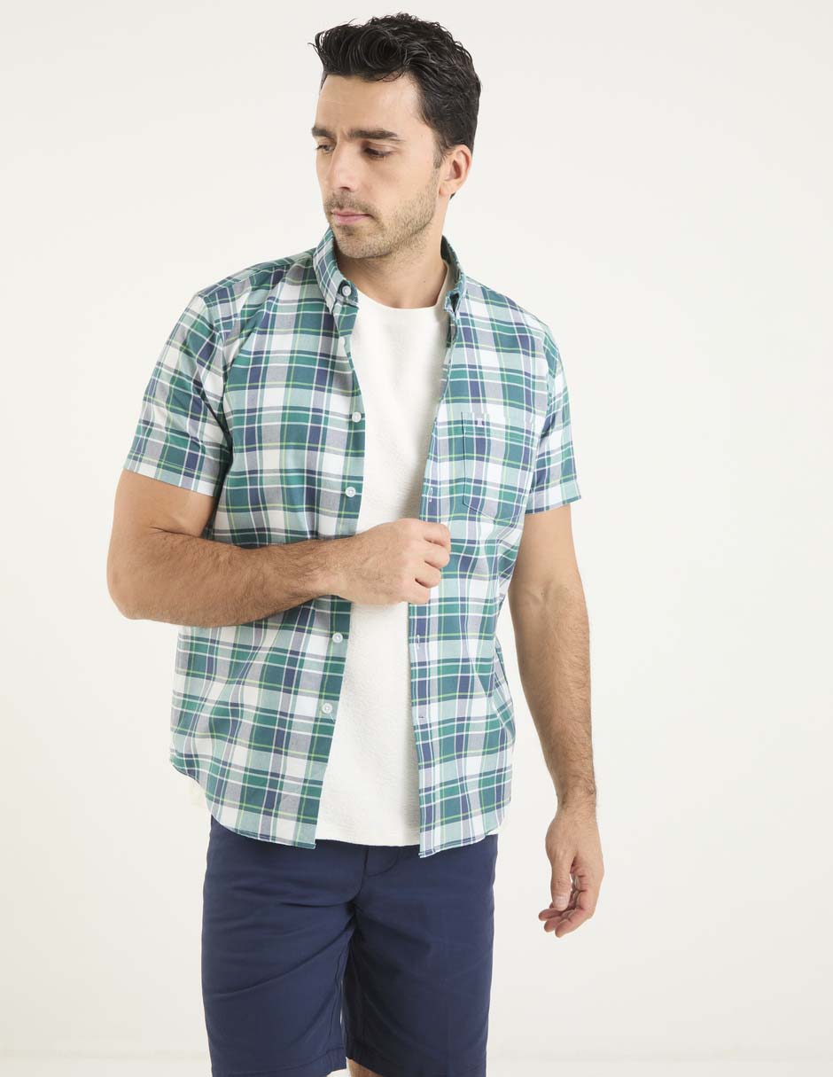 Camisa casual manga corta para hombre