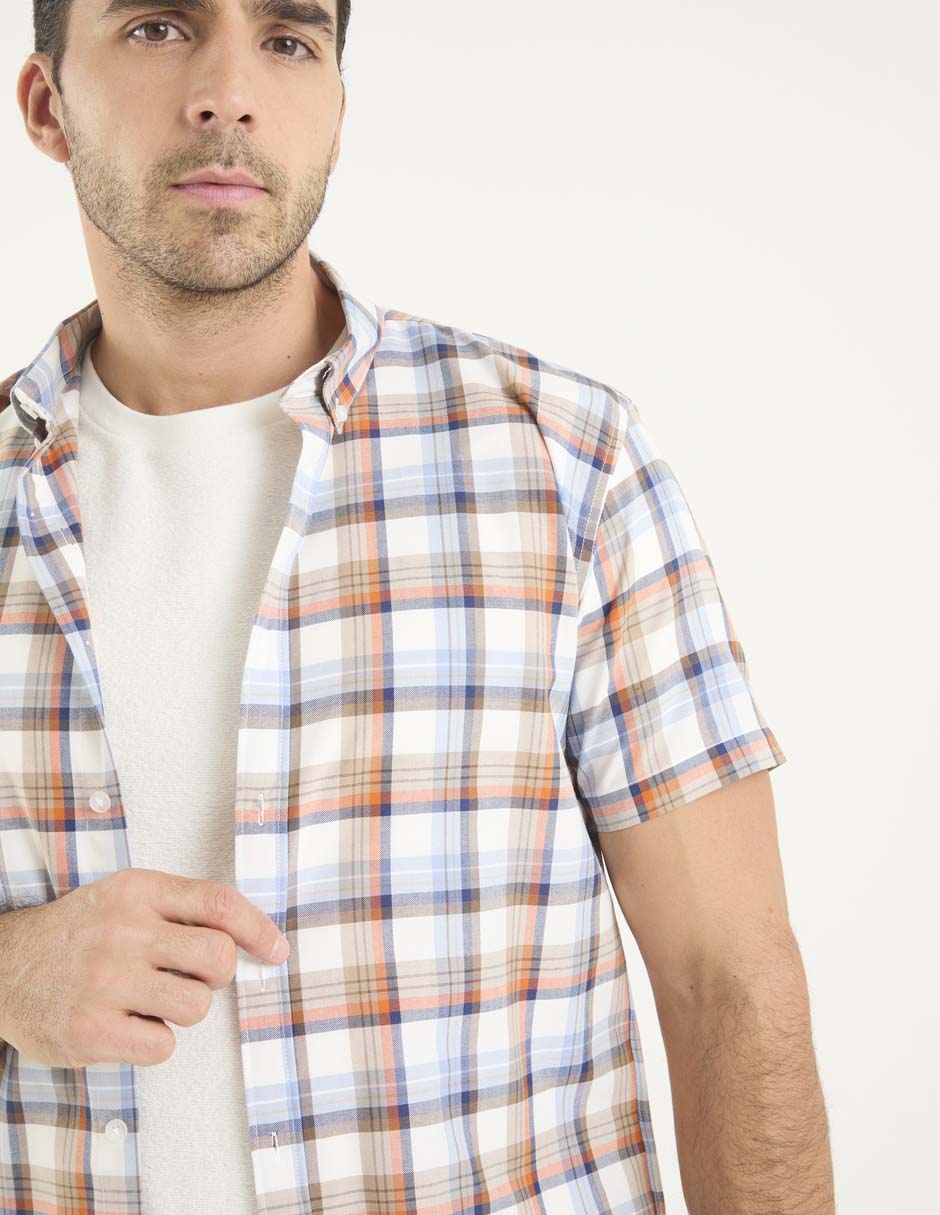Sobrecamisa casual manga corta para hombre 4