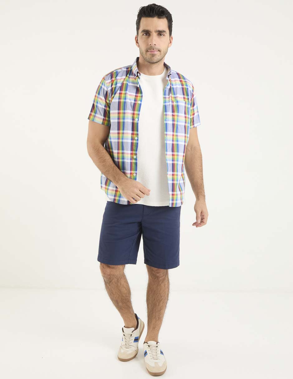 Camisa casual de algodón manga corta para hombre 2