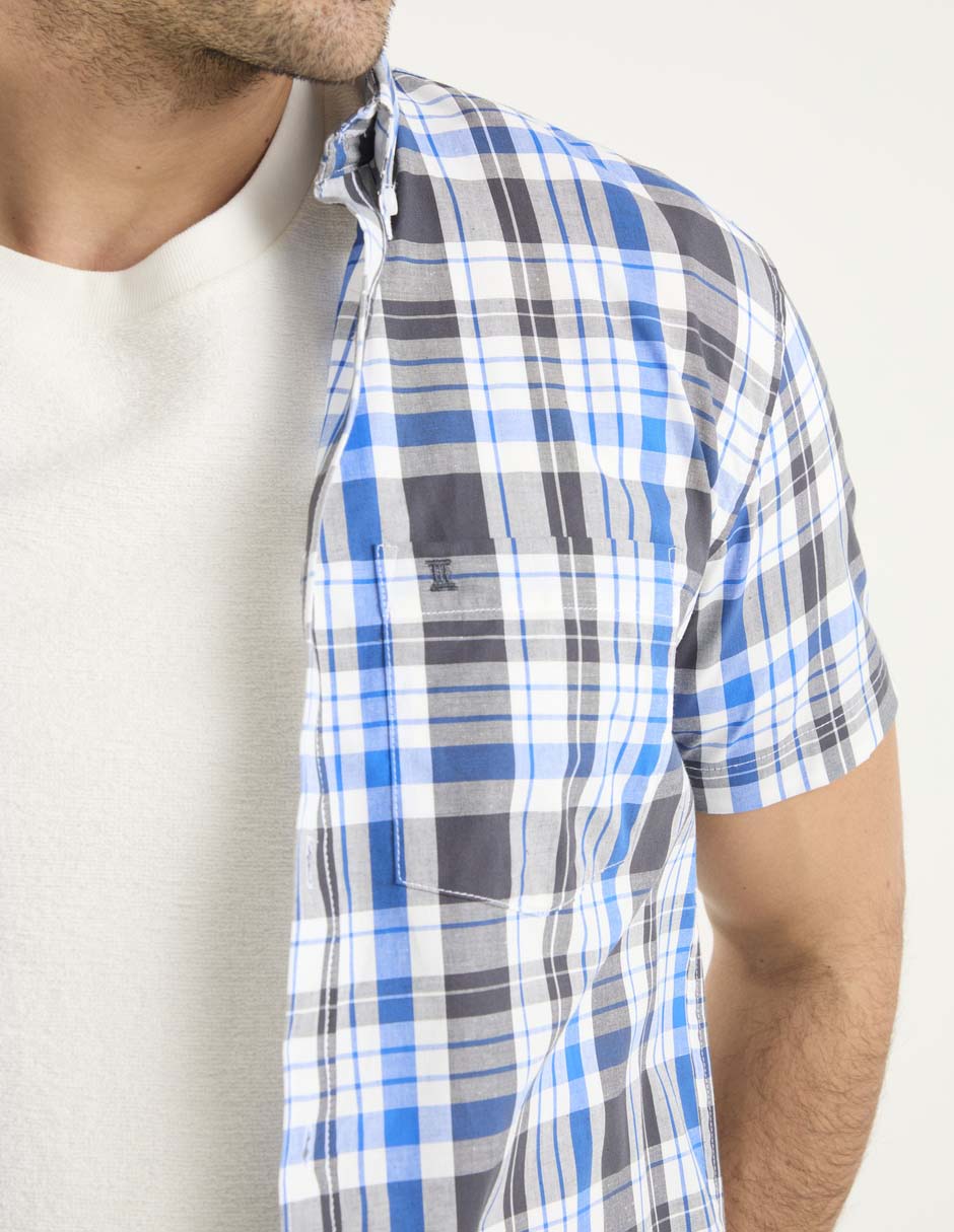 Camisa casual de algodón manga corta para hombre 4