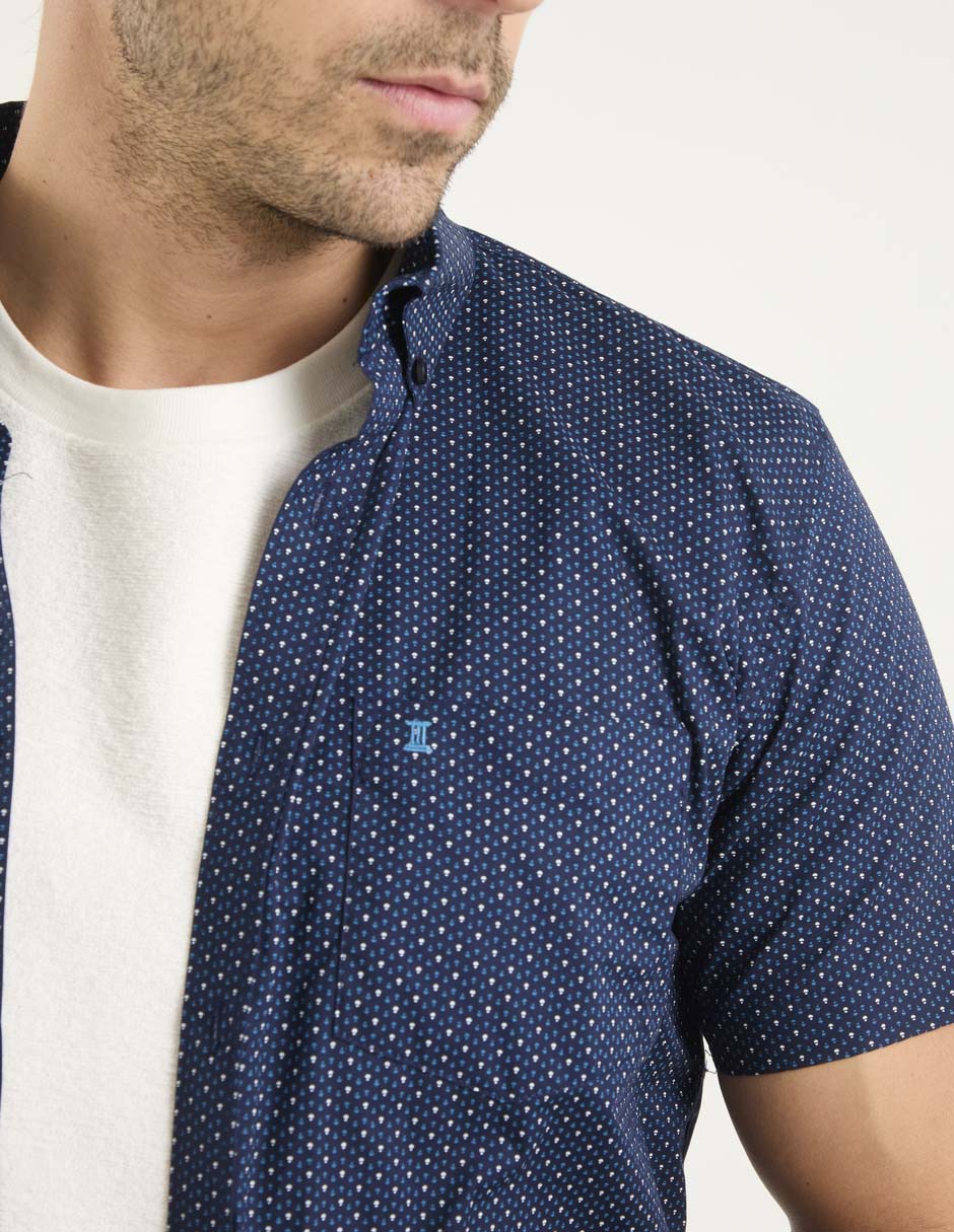 Camisa casual de algodón manga corta para hombre 4