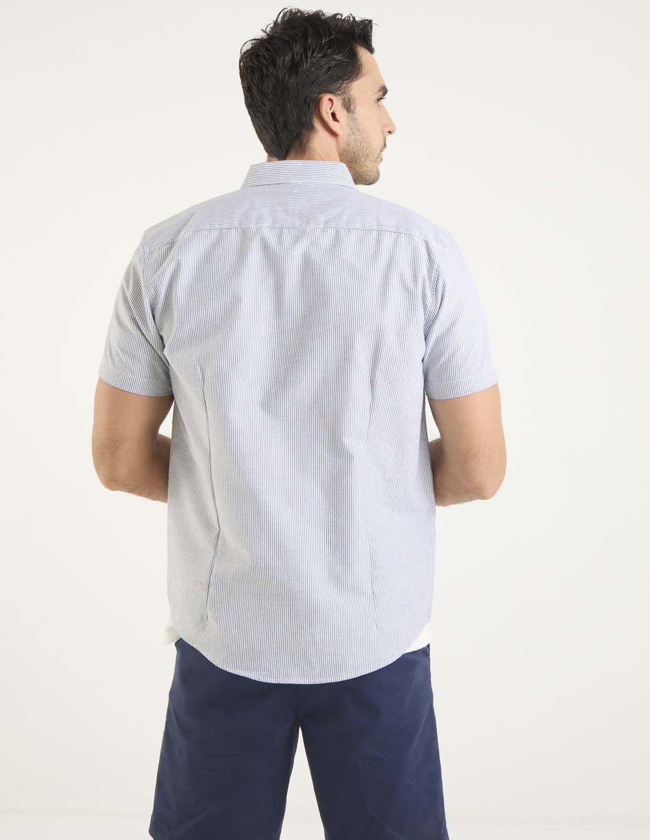 Sobrecamisa casual de algodón manga corta para hombre 2