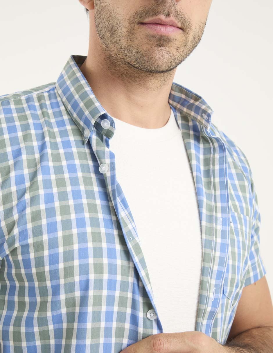 Camisa casual manga corta para hombre 4