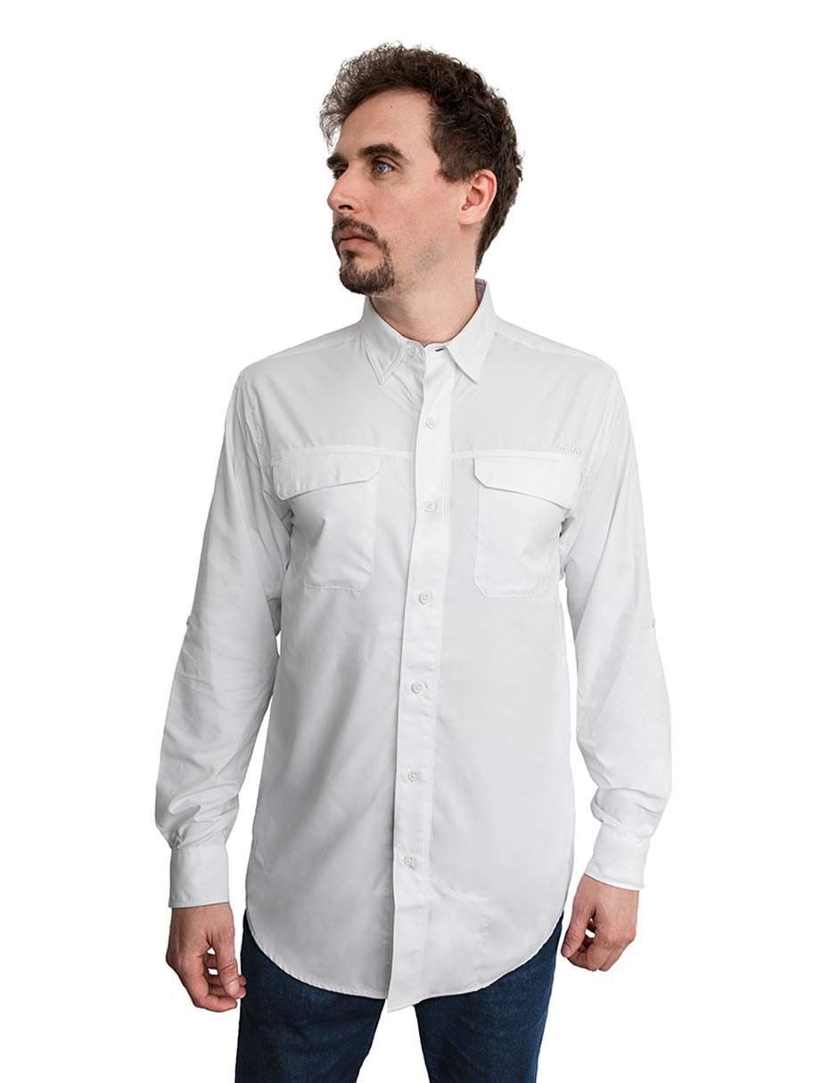 Camisa casual de algodón manga larga para hombre