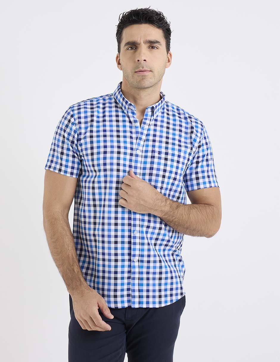 Camisa casual de bambú manga corta para hombre