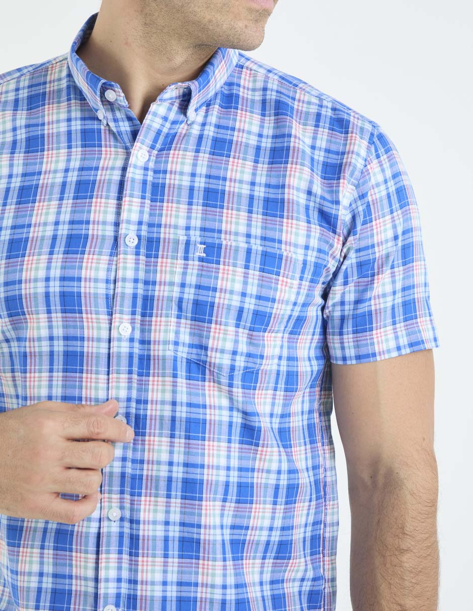 Camisa casual de algodón manga corta para hombre 4