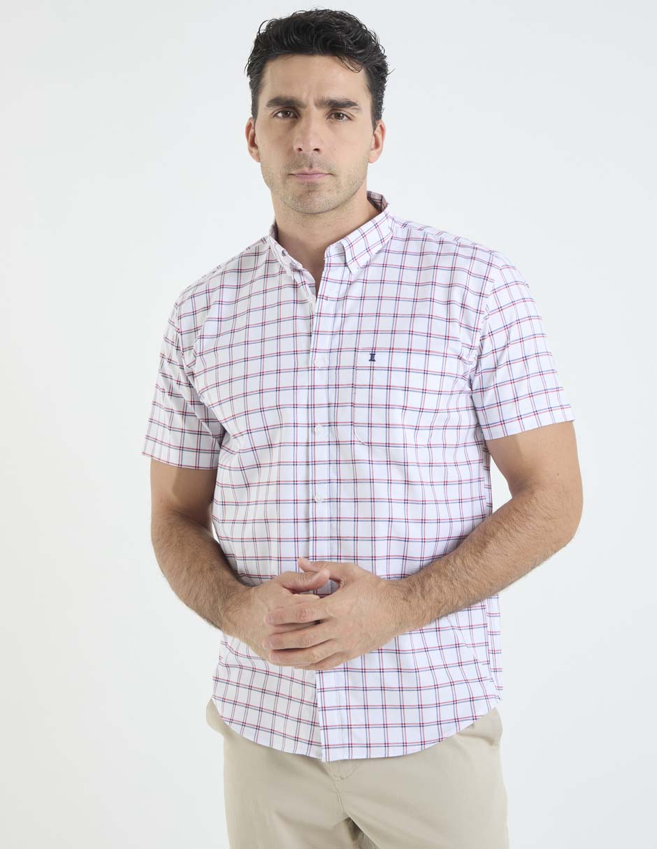 Camisa casual de algodón manga corta para hombre