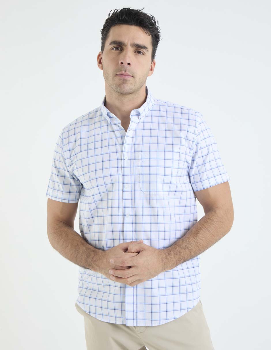 Camisa casual de algodón manga corta para hombre