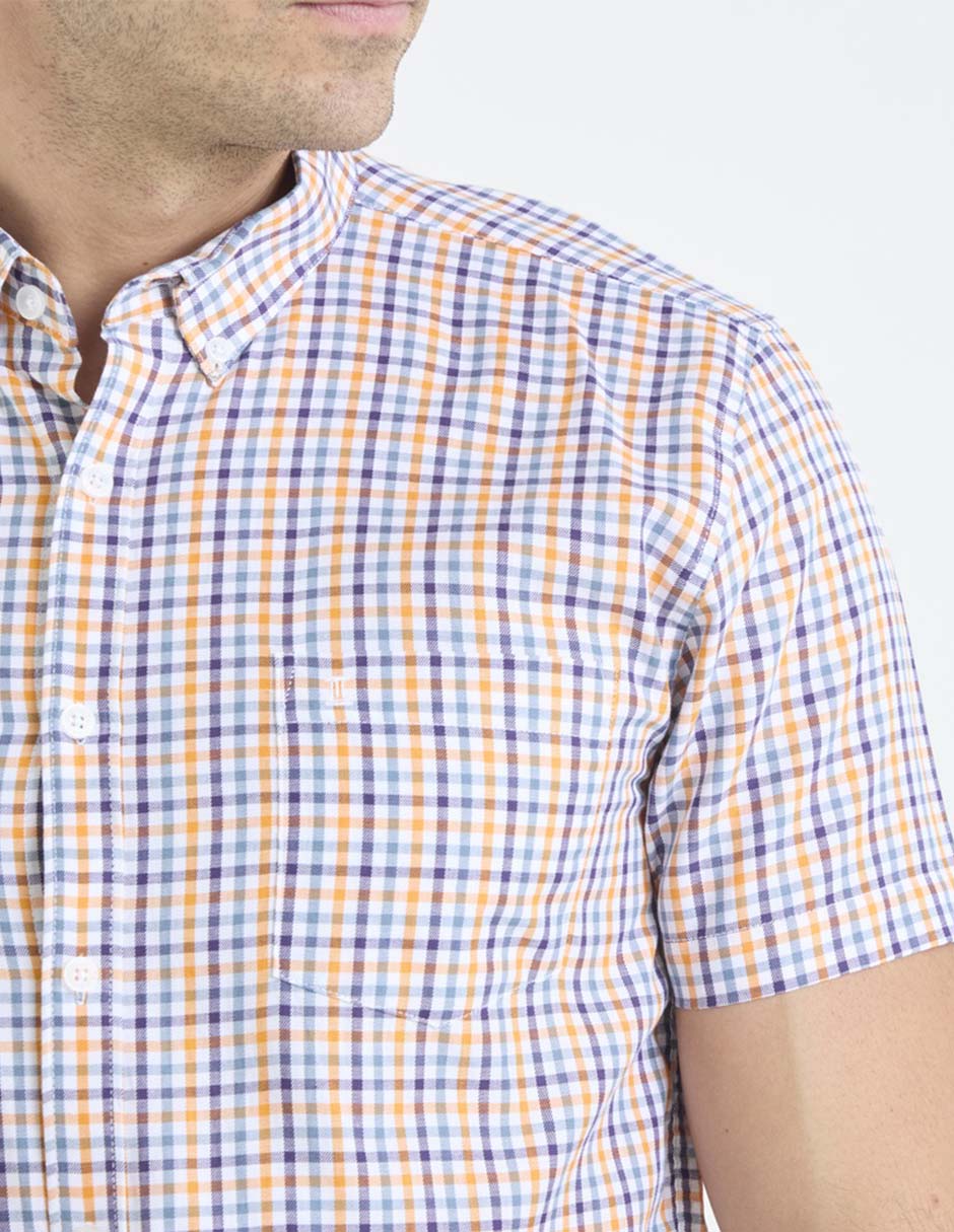 Camisa casual de algodón manga corta para hombre 4