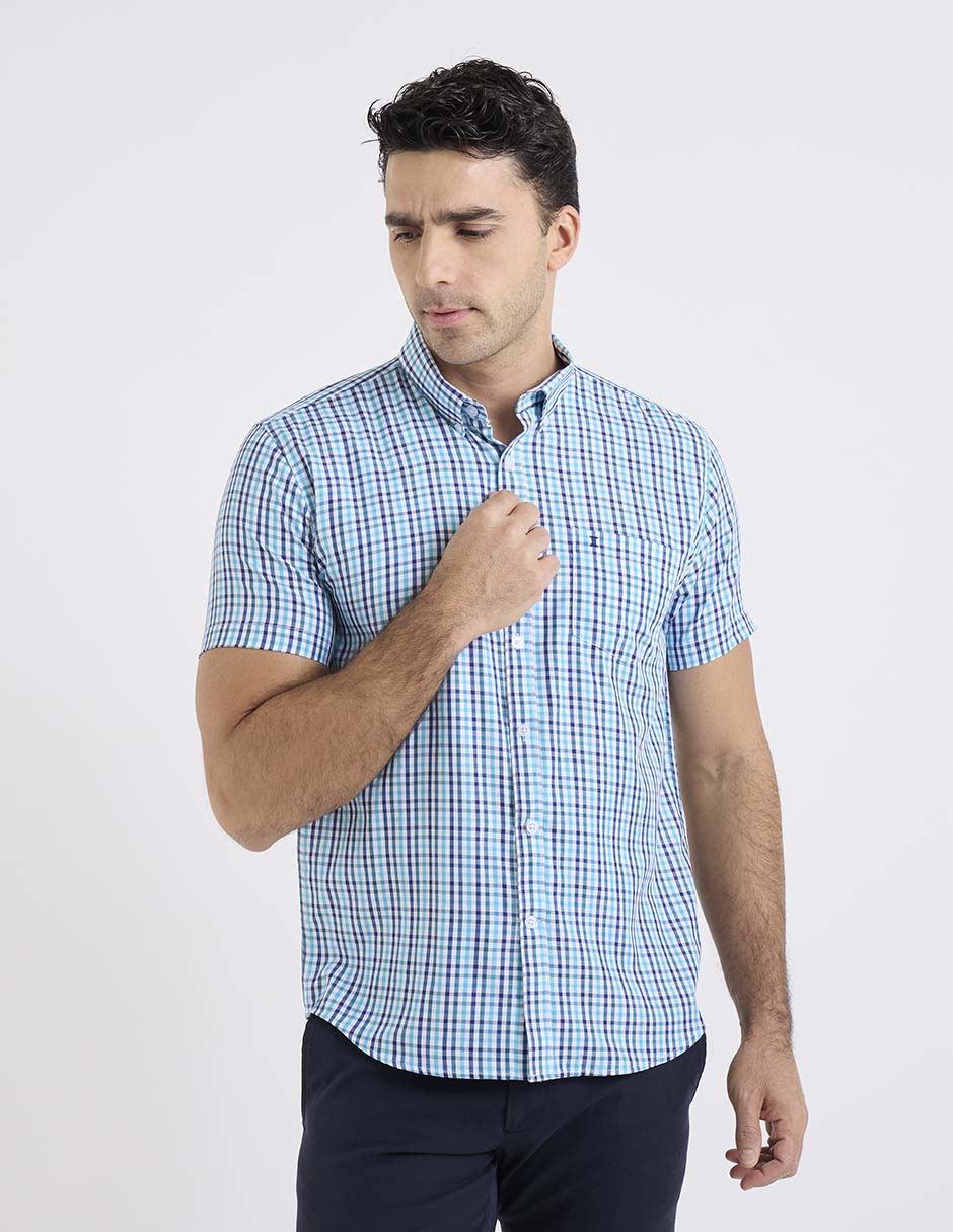 Camisa casual de bambú manga corta para hombre