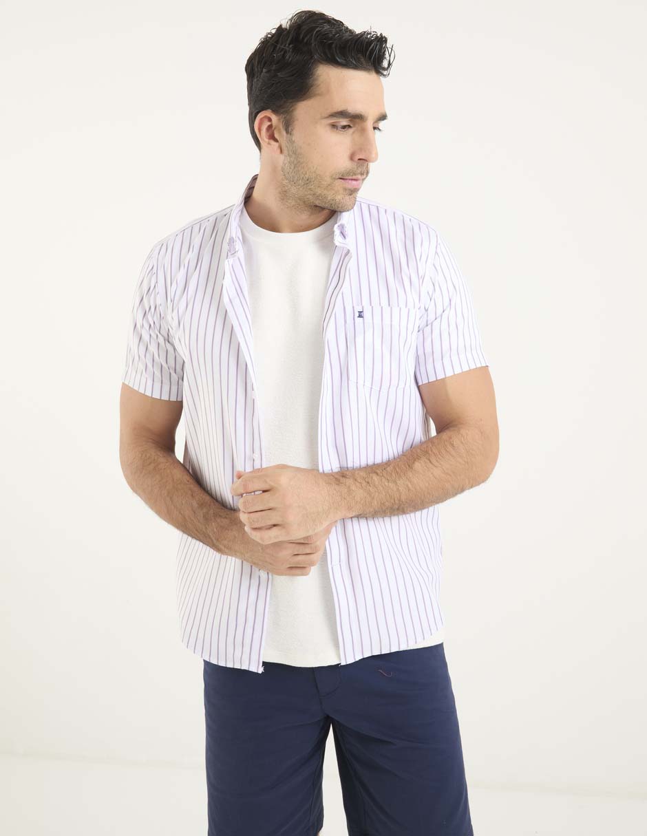 Camisa casual manga corta para hombre