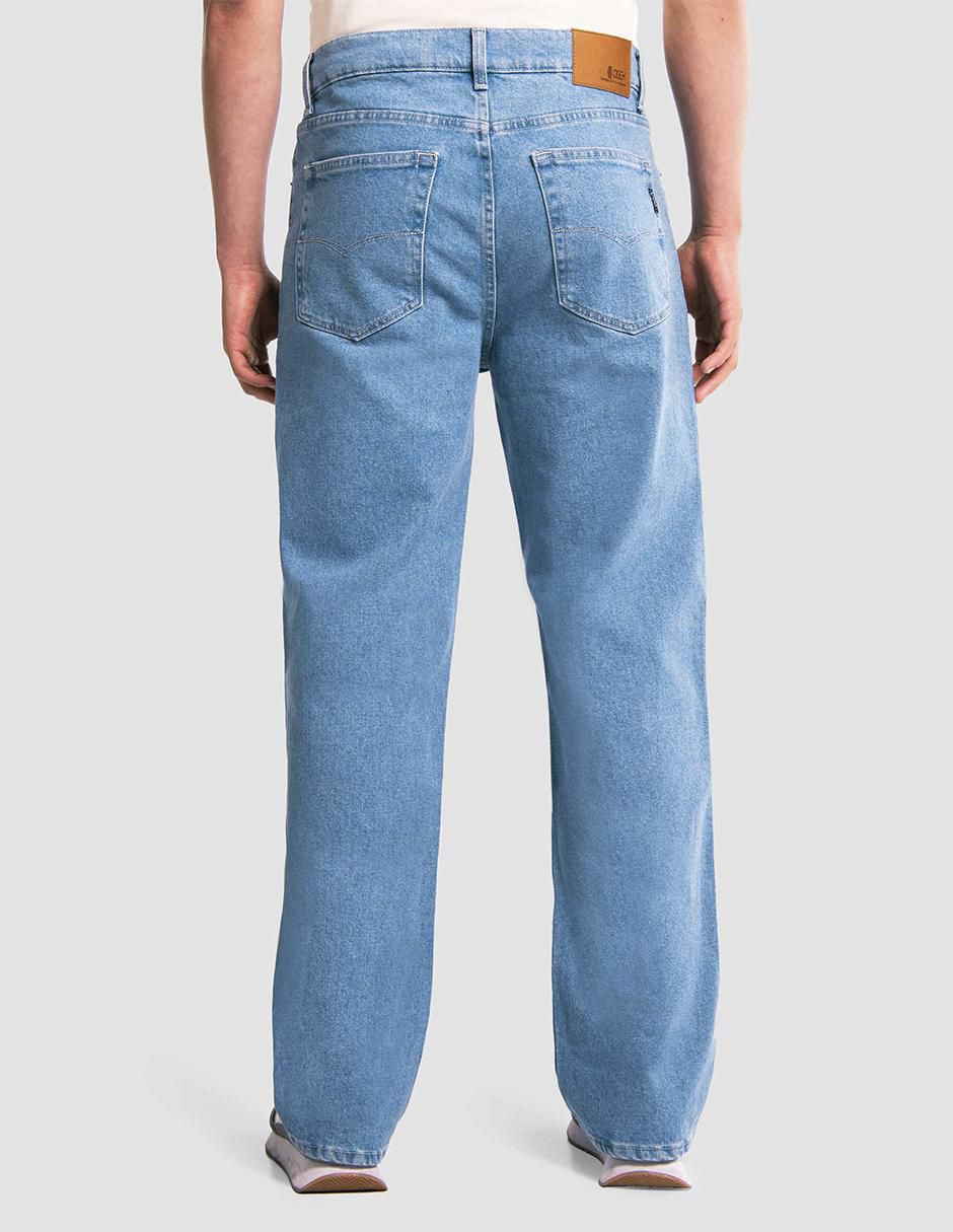 Jeans relaxed baggy lavado bleach para hombre 3
