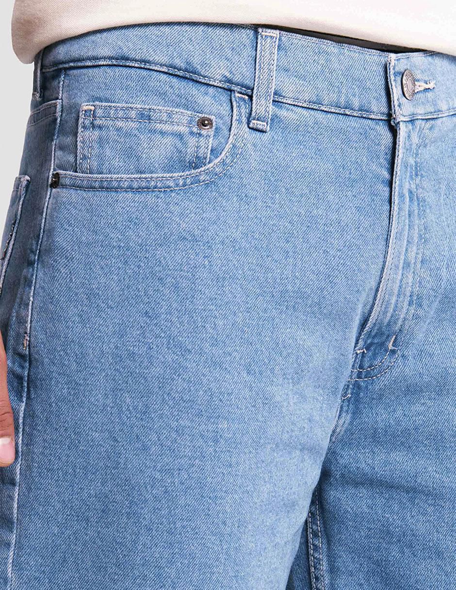 Jeans relaxed baggy lavado bleach para hombre 4