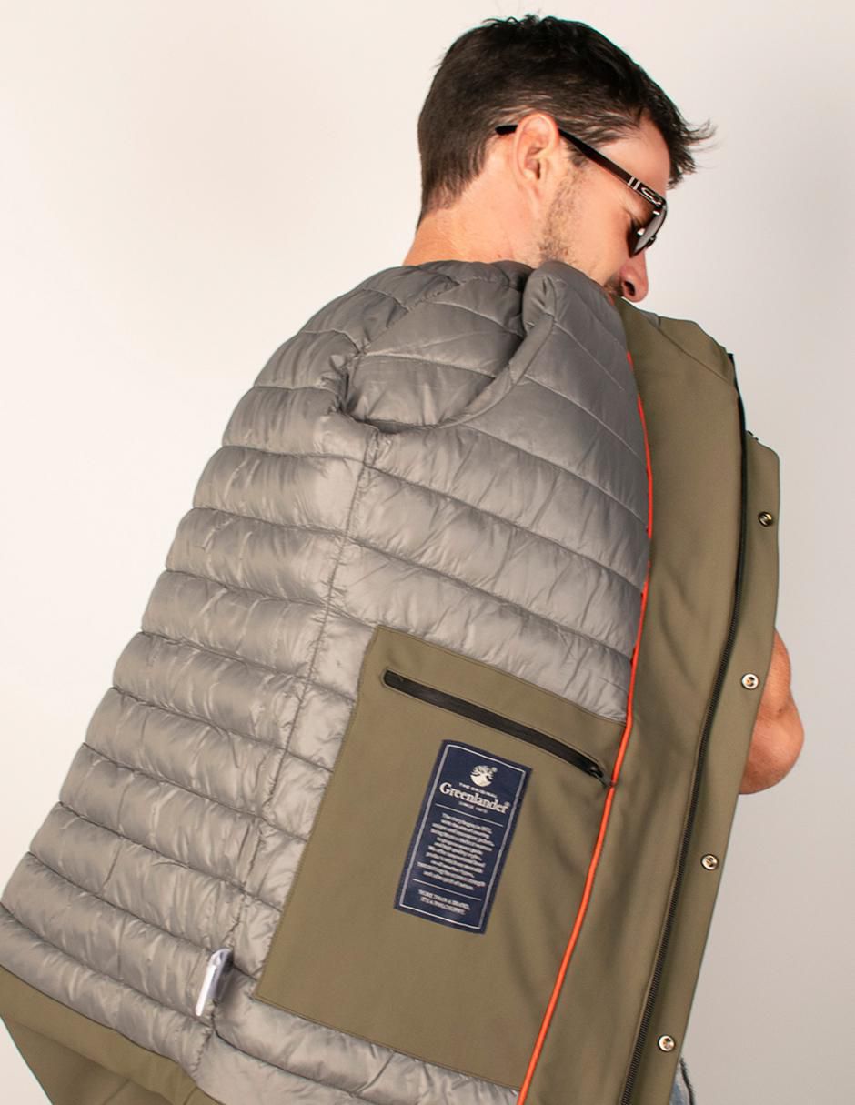 "chamarra" parka greenlander resistente al agua "de" poliéster con capucha "para hombre"