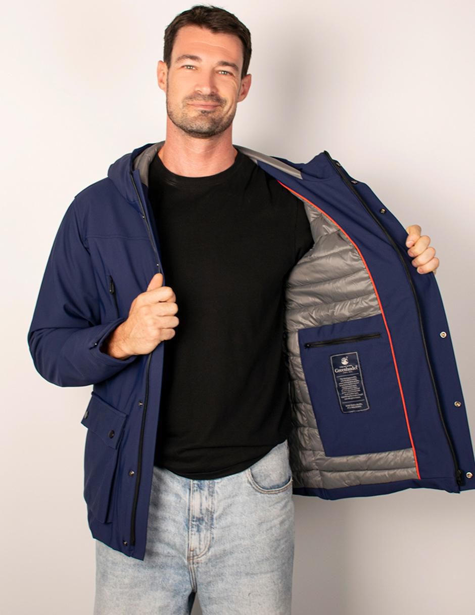 Chamarra parka resistente al agua con capucha para hombre 2