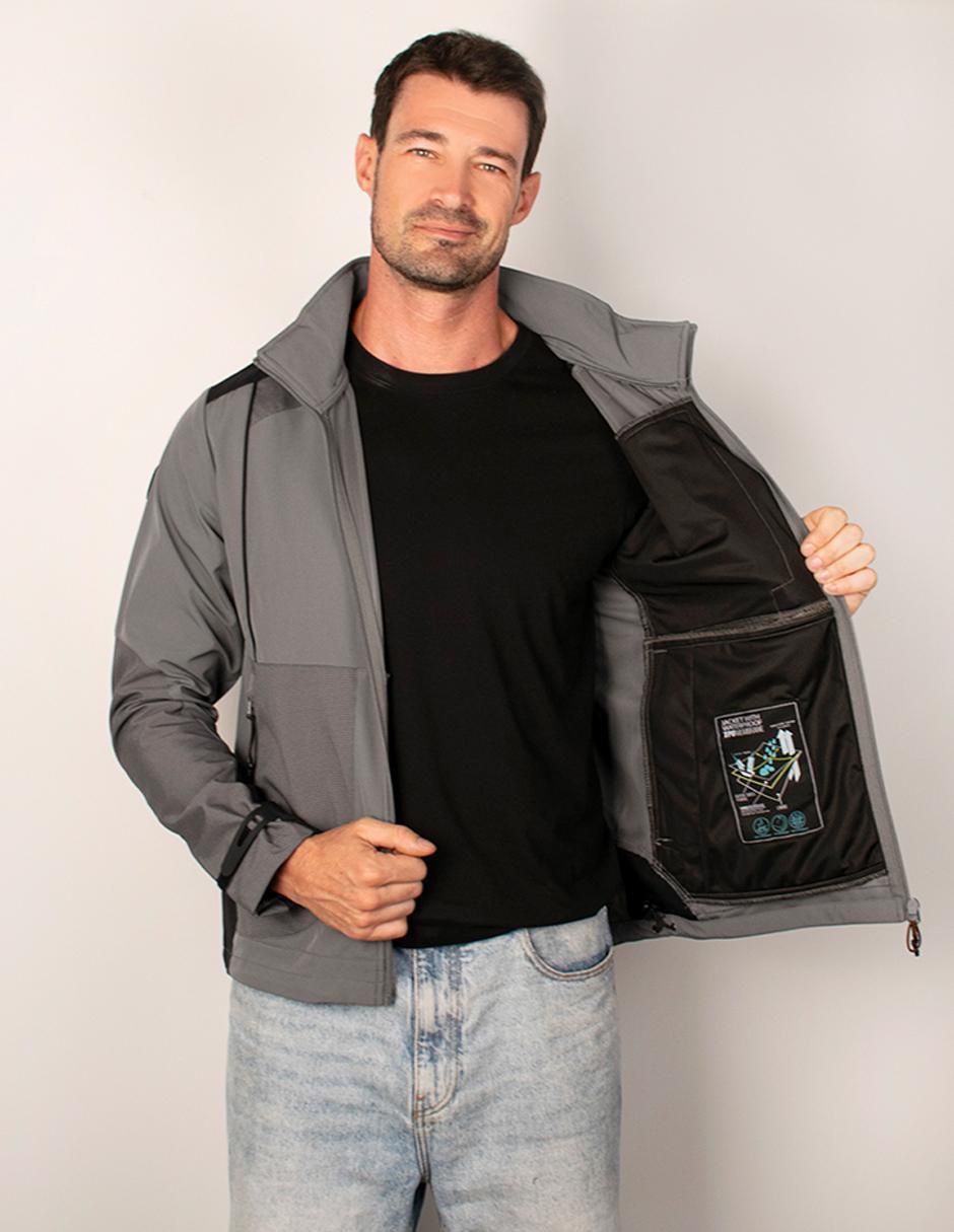 Chamarra cazadora repelente al agua  capucha desmontable para hombre 2