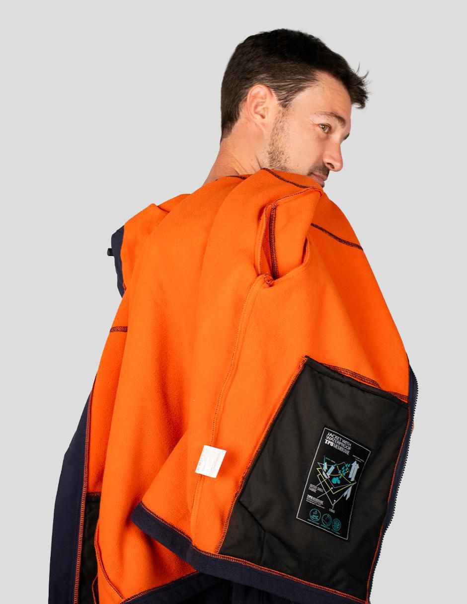 Chamarra casual resistente al agua con capucha para hombre 3