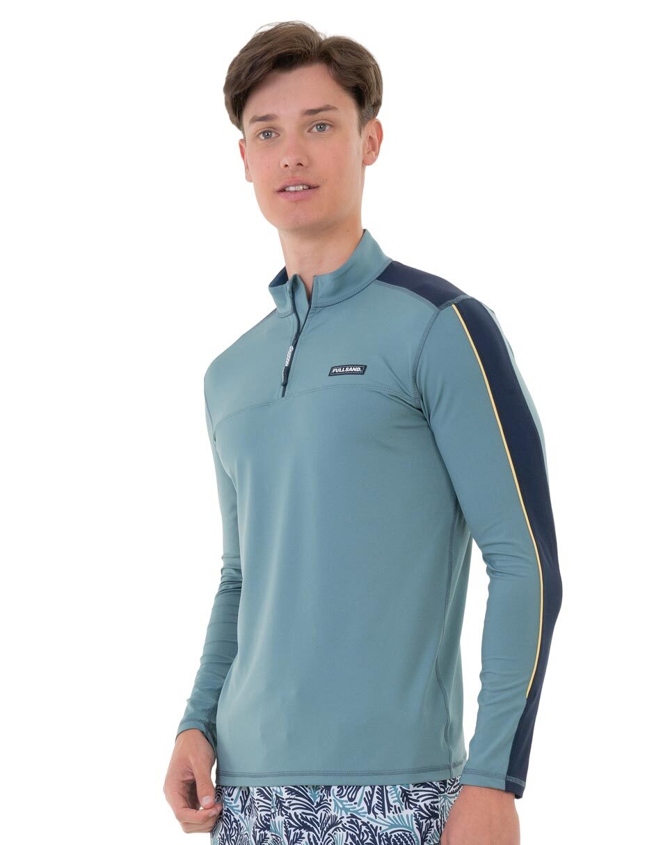 Wetshirt estampado bloques de color para hombre