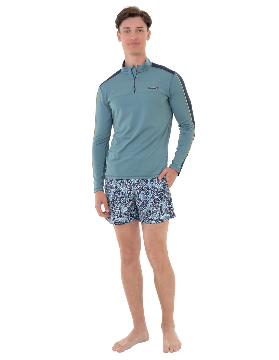 Wetshirt estampado bloques de color para hombre 3