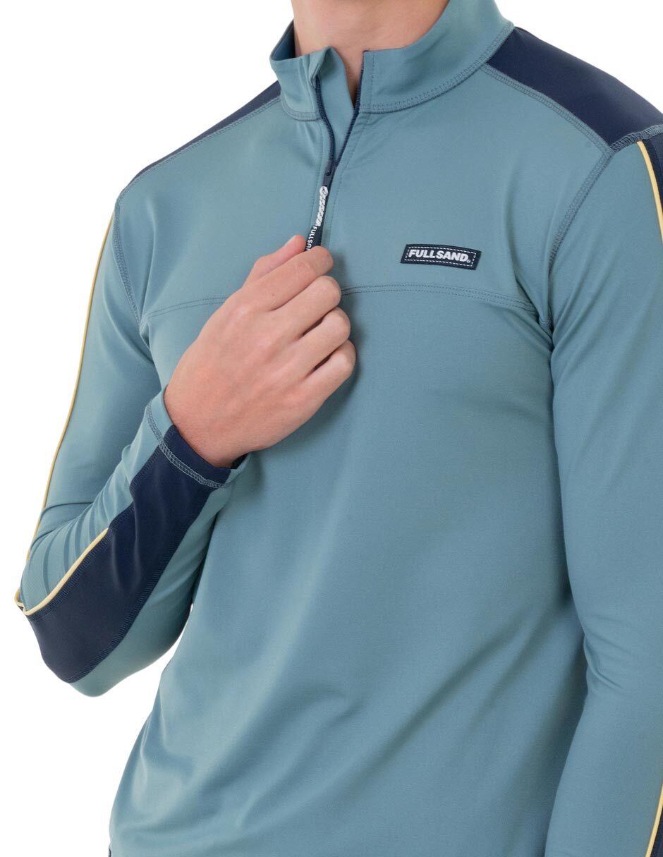 Wetshirt estampado bloques de color para hombre 4