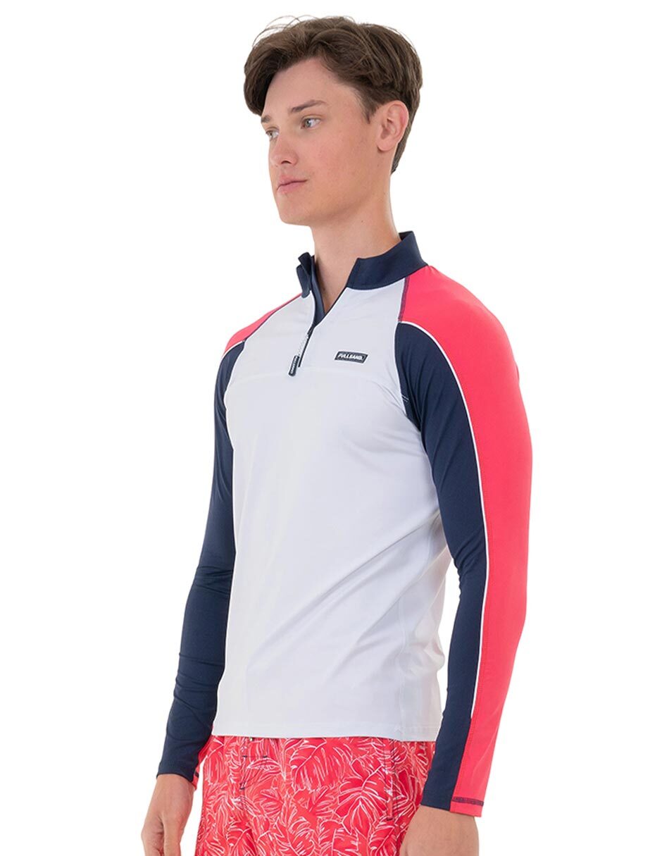 Wetshirt estampado bloques de color para hombre