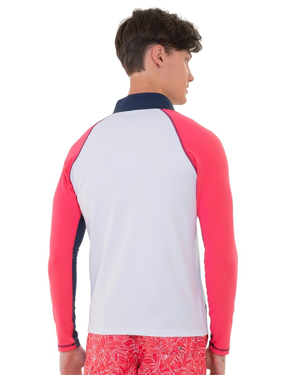 Wetshirt estampado bloques de color para hombre 2