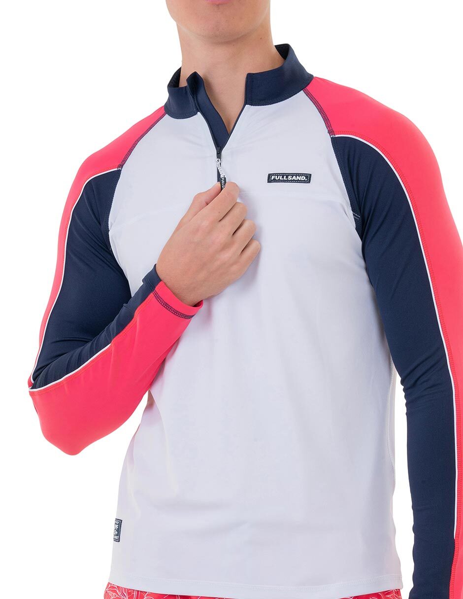 Wetshirt estampado bloques de color para hombre 3