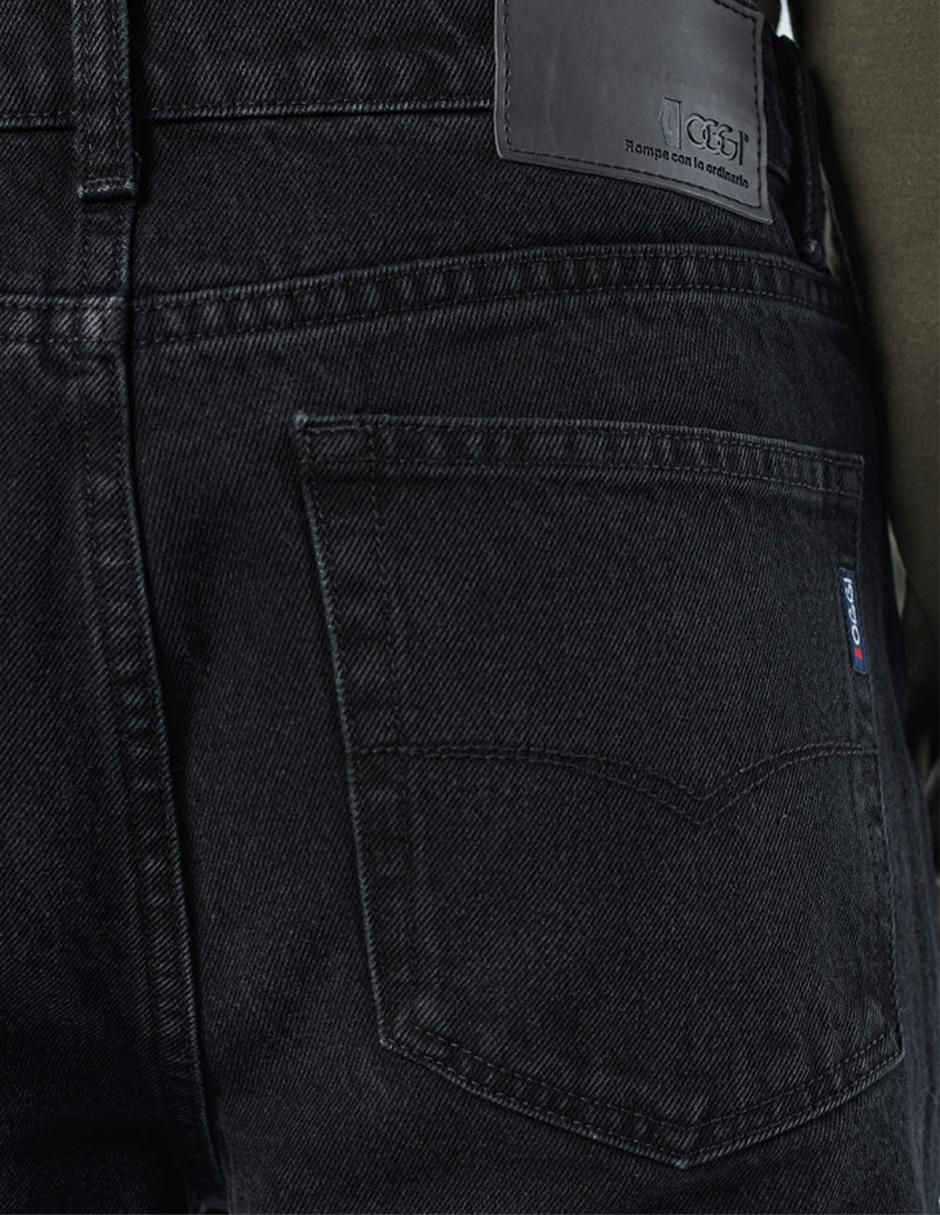 Jeans relaxed baggy lavado obscuro para hombre 5