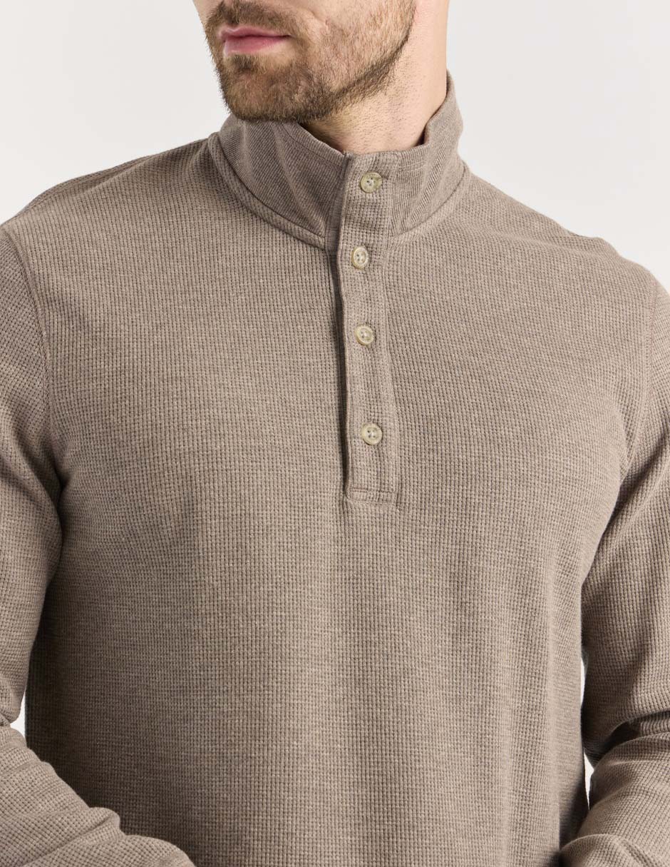 Suéter cuello con botón para hombre 4