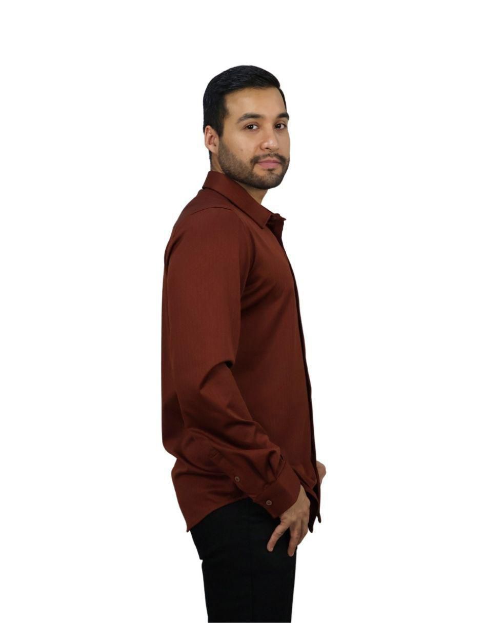 Camisa de vestir de nylon manga larga para hombre 3