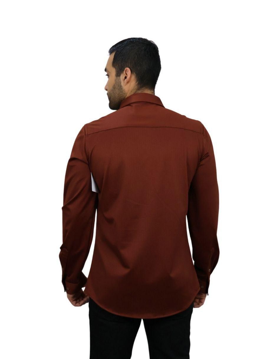 Camisa de vestir de nylon manga larga para hombre 5