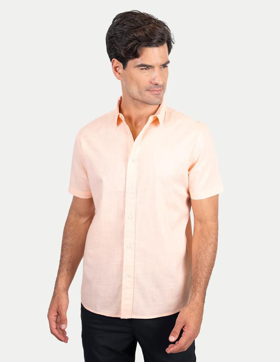 Camisa casual de algodón manga corta para hombre