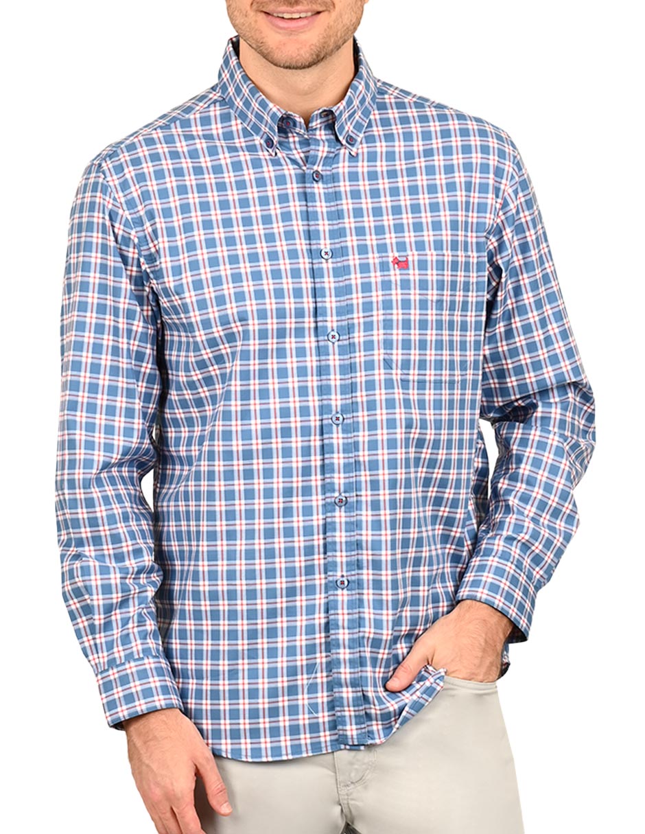 Camisa casual de algodón manga larga para hombre 4