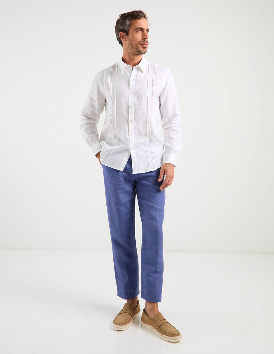 Pantalón de vestir slim de lino para hombre Pantalón de vestir slim de lino para hombre