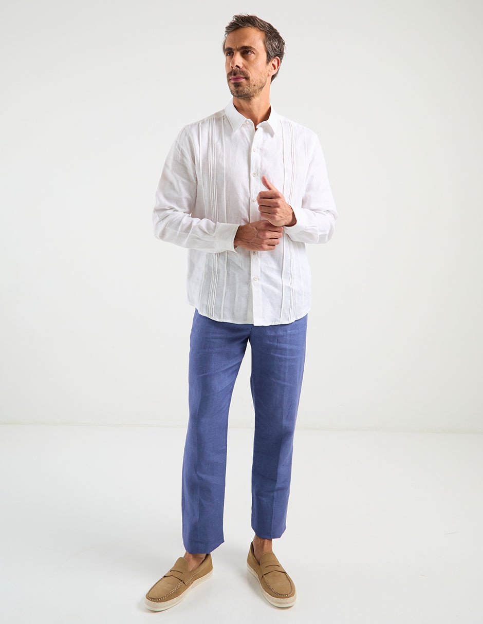 Pantalón de vestir slim de lino para hombre 3