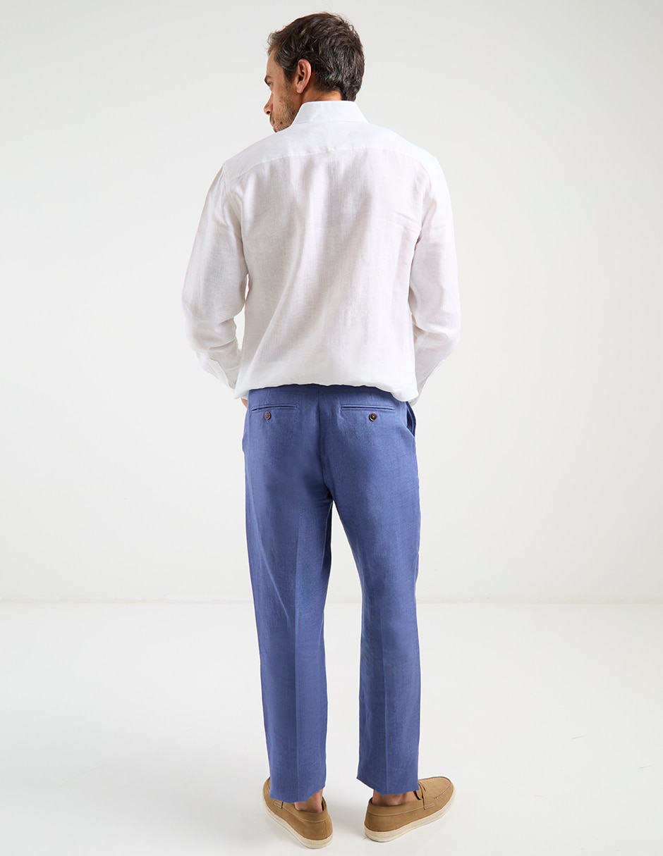 Pantalón de vestir slim de lino para hombre 6