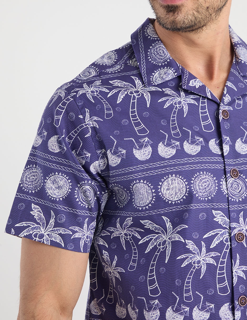 Camisa casual de algodón manga corta para hombre 4