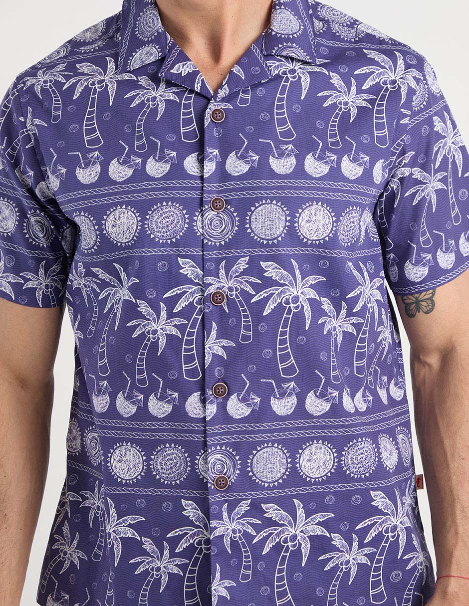 Camisa casual de algodón manga corta para hombre 5