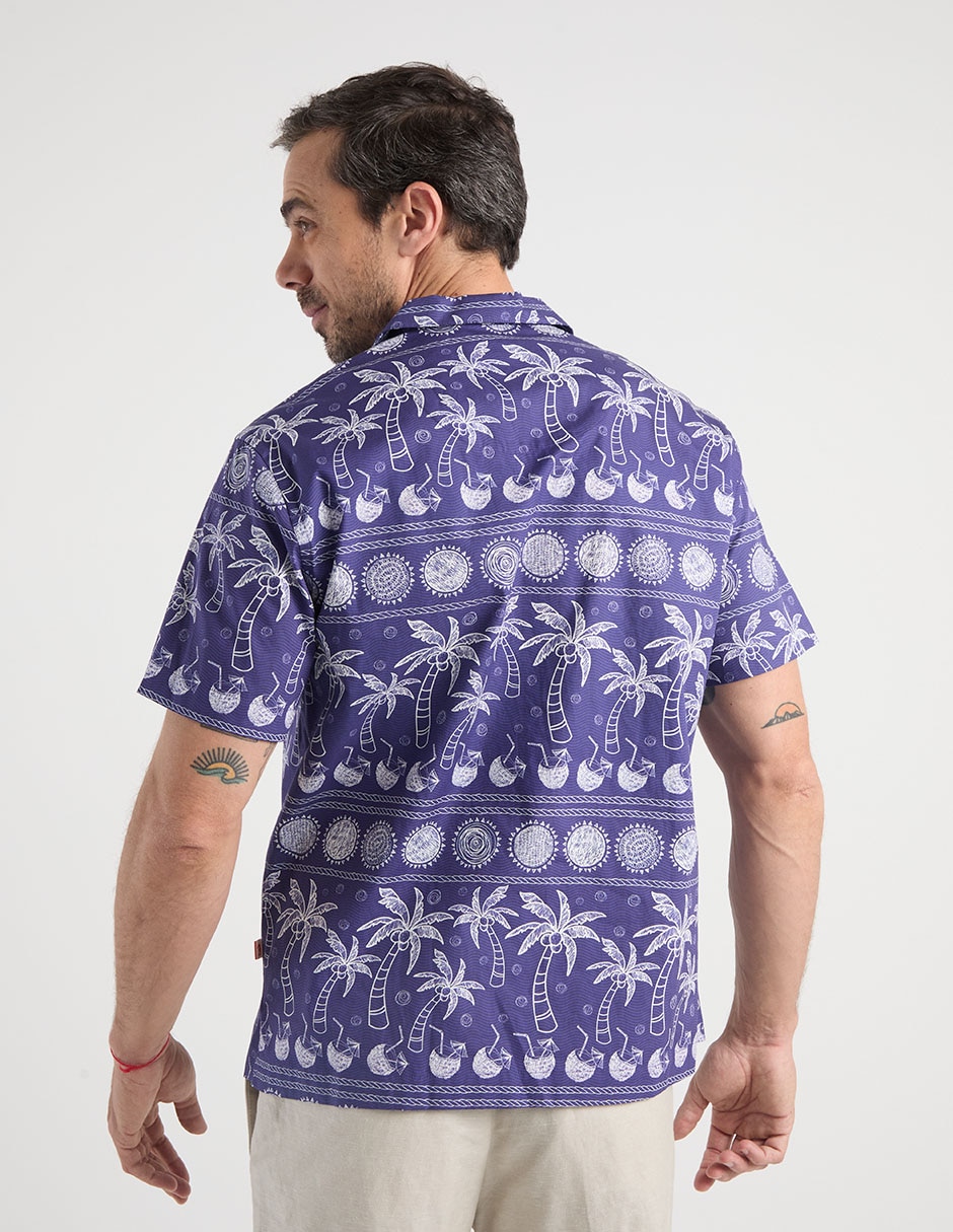 Camisa casual de algodón manga corta para hombre 6