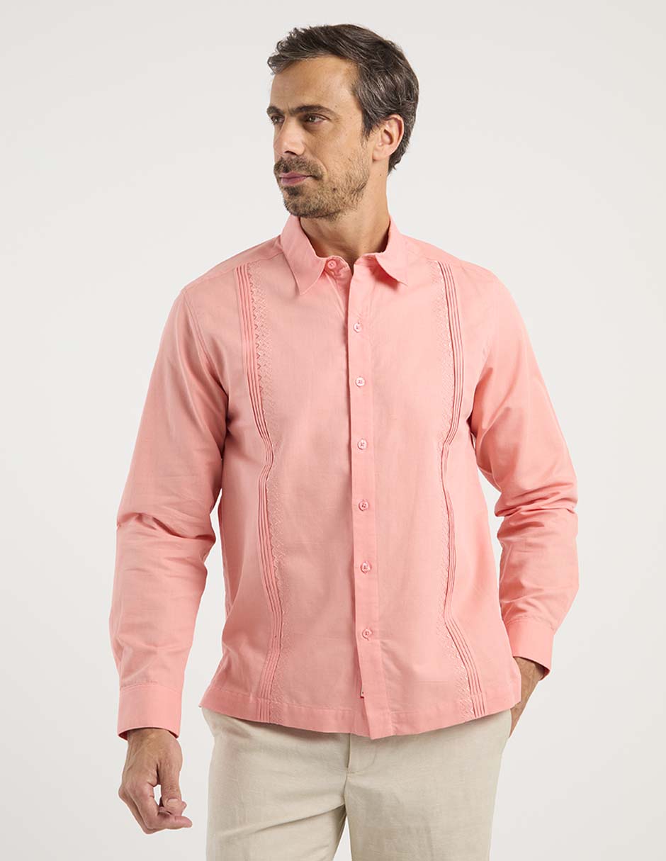 Guayabera manga larga para hombre