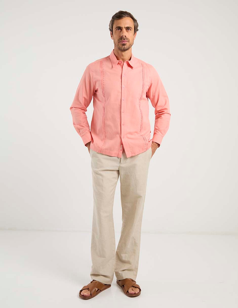 Guayabera manga larga para hombre 2